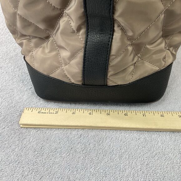 Steve Madden Bamos Quilted Duffel Bag Women's Large Taupe Weekender Tote Bag - Picture 10 of 16